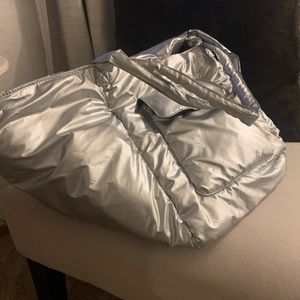 Silver Snap Duffle Bag